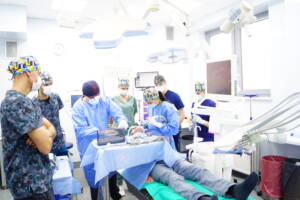 Lekarze podczas szkolenia implantologicznego